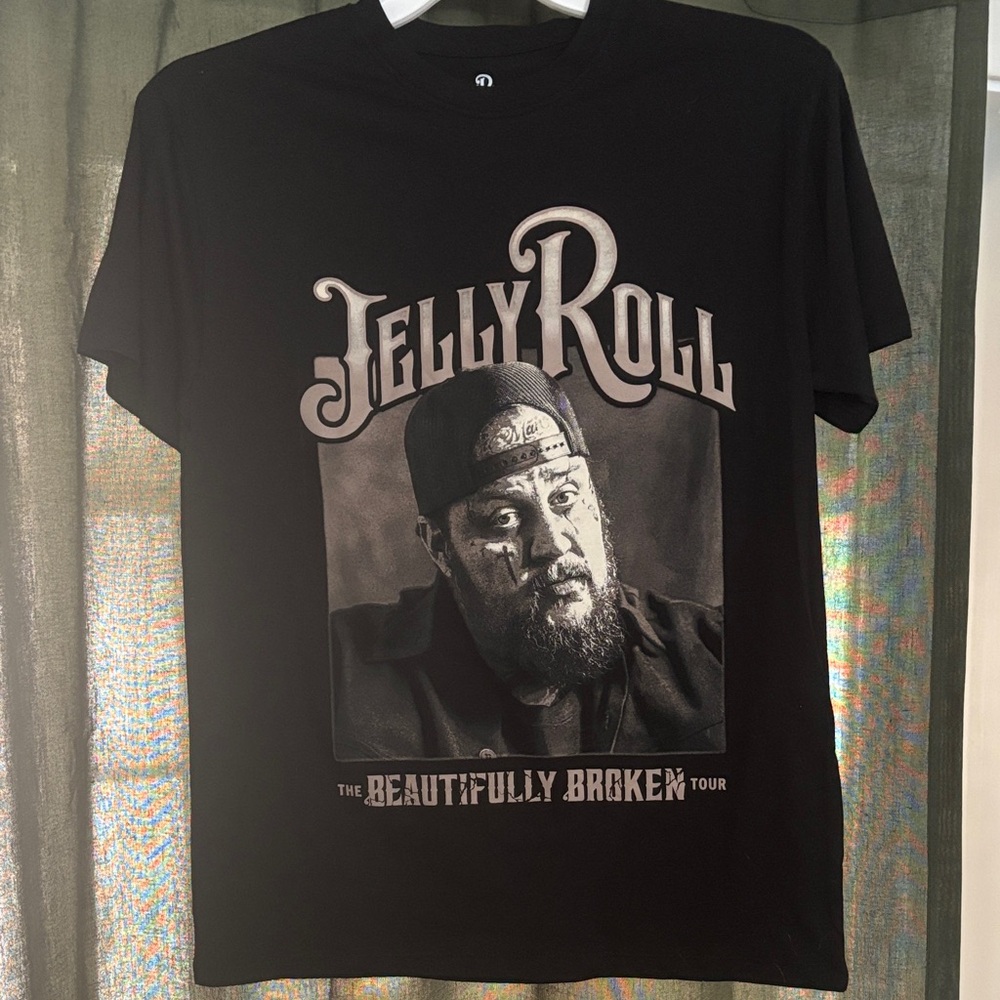 Jelly Roll 'The Beautifully Broken Tour' Black Graphic Tee - Men Brand New L / M